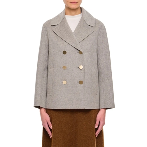 Max Mara Wintermäntel Margot Peacot With Gold Botton Grey