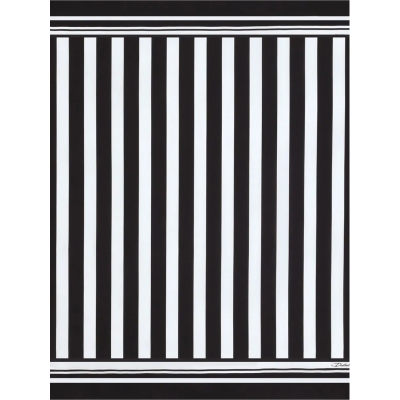 Dolce&Gabbana Écharpe légère Vertical Stripe Print Scarf With Finished Edge Black