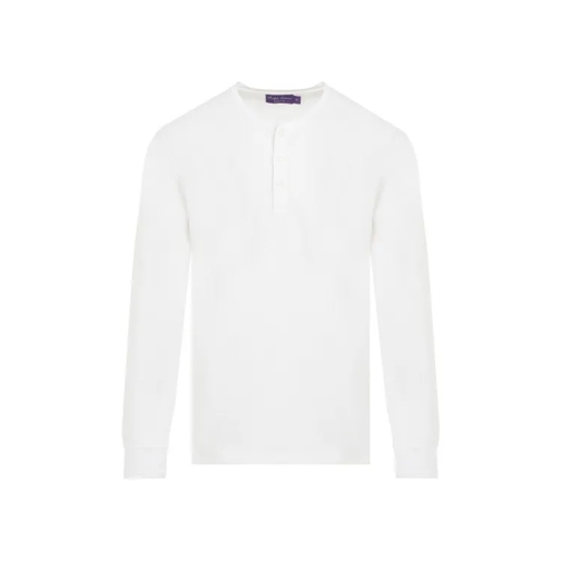 Ralph Lauren X Purple Label  White Cotton Henley T-Shirt White