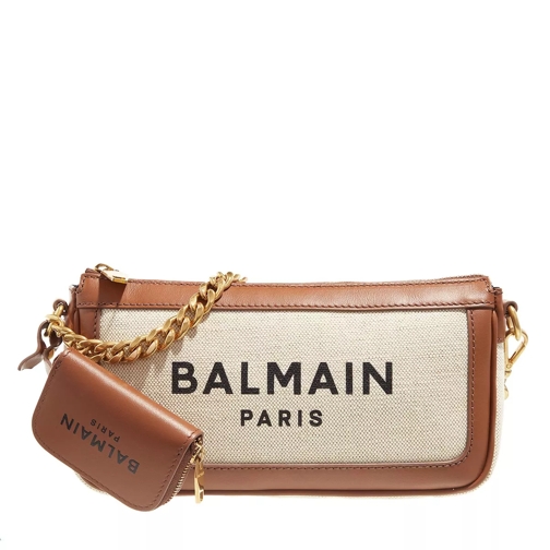 Balmain BArmy Chain Pouch Canvas Natural/Marron Crossbody Bag