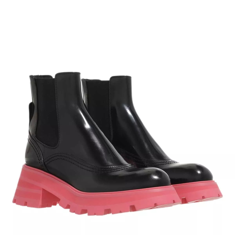 Alexander McQueen Chelsea Boots Wander Chelsea Boots Leather Black/Coral