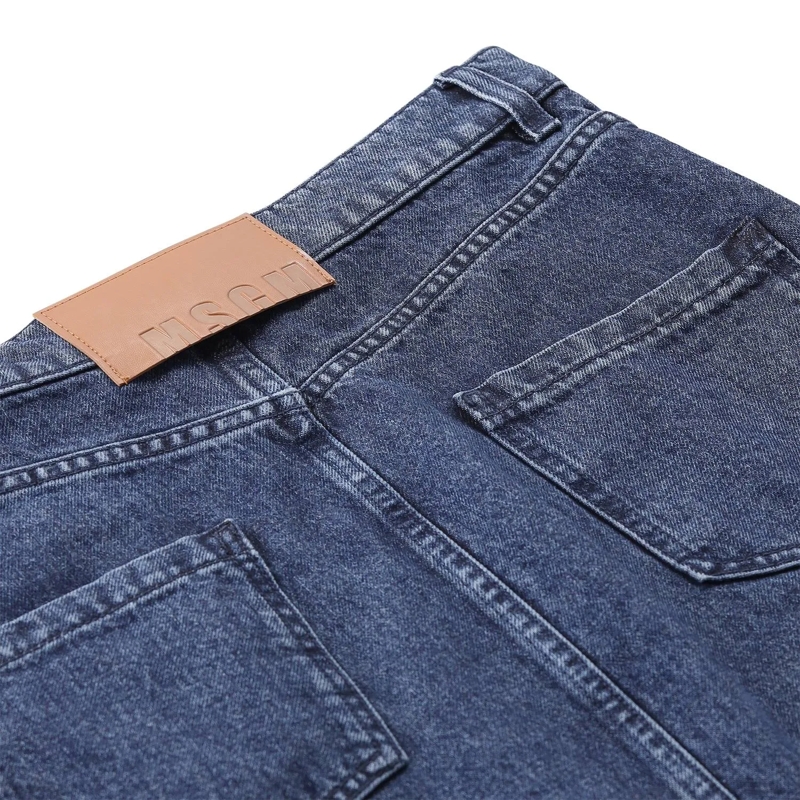 MSGM Maxirock Midirock aus Denim blau(Image 4)