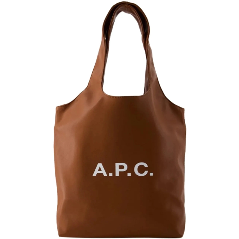 A.P.C. Draagtas Brown Small Tote With Cut-Out Handle Brown