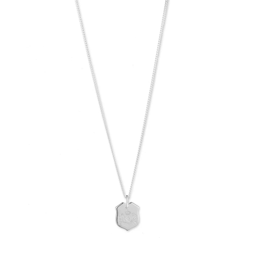 Lauren Ralph Lauren Sterling Silver Shield Pendant Silver Medium Necklace