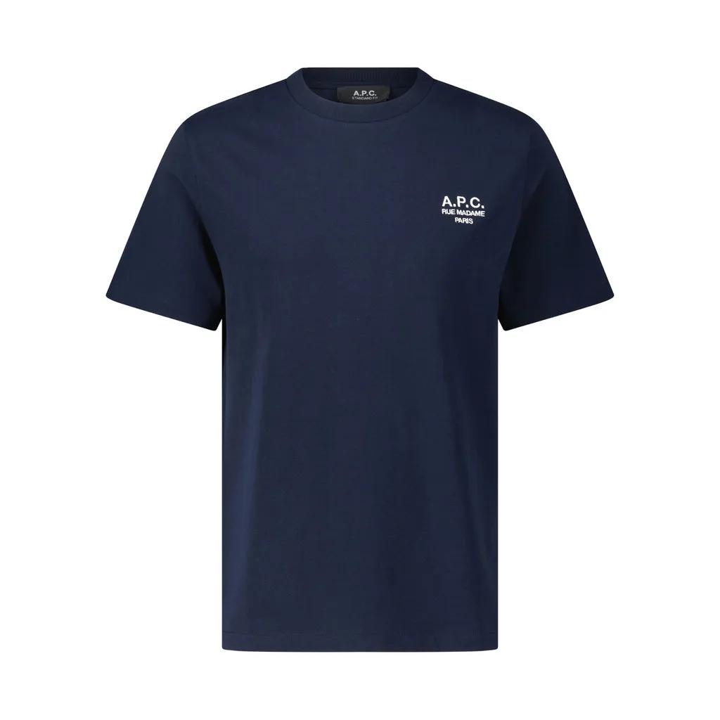 A.P.C. - T-Shirt mit Stickerei aus festem Stoff - Größe M - blau