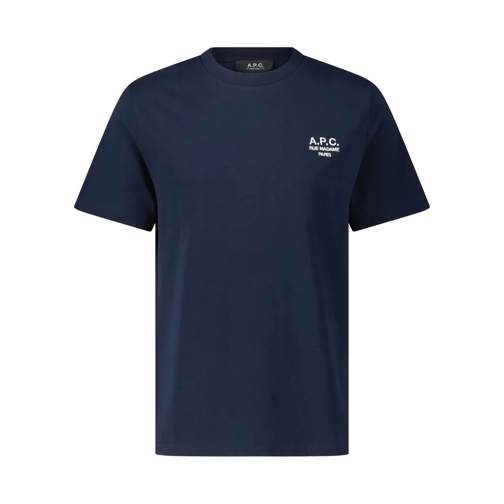 A.P.C. T-Shirt mit Stickerei aus festem Stoff Dunkelblau T-shirts