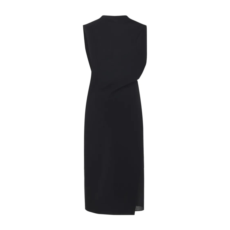 Jacquemus Midi-jurk Sleeveless Midi Dress With High Neckline Black