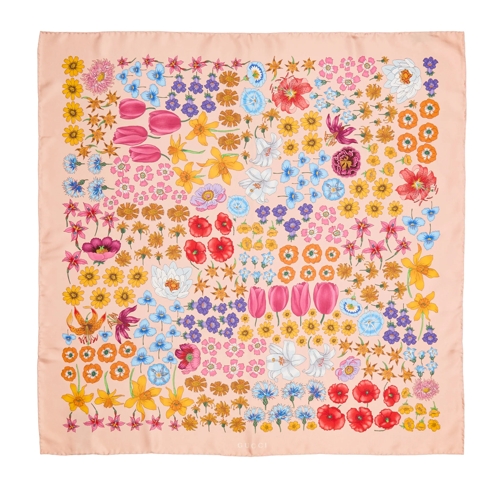 Gucci Leichter Schal Scarves New Erbarium Pink