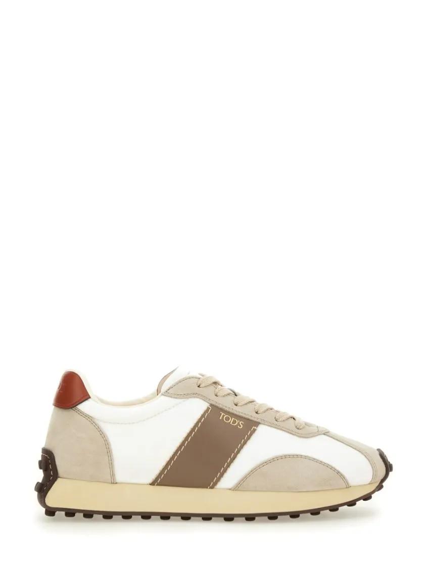 Tod's Leather And Fabric Sneakers Neutrals Low-Top-Sneaker