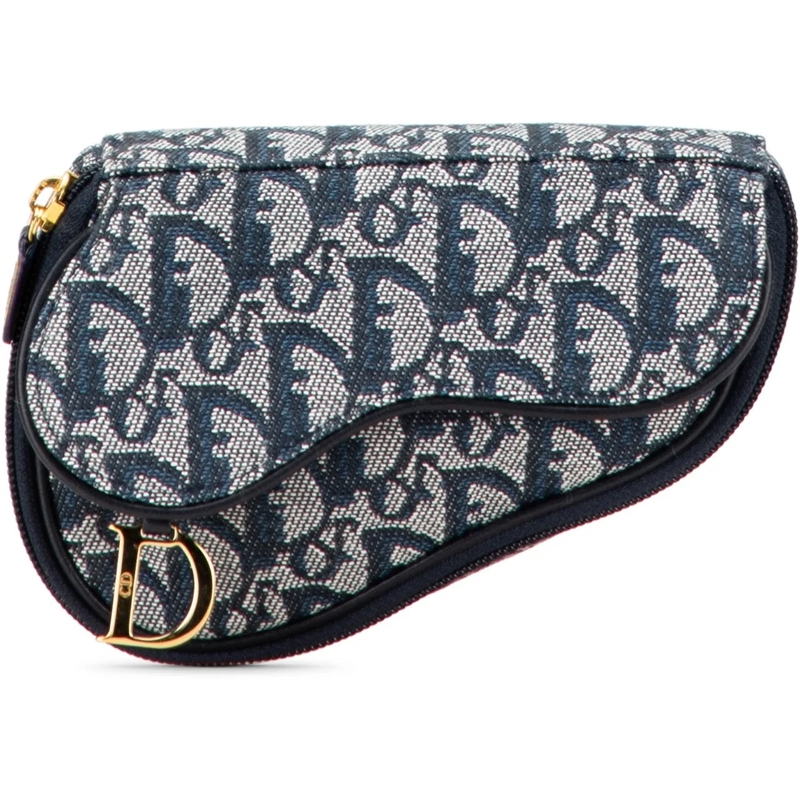 Christian Dior Necessaire Diorissimo Canvas Saddle Pouch blau