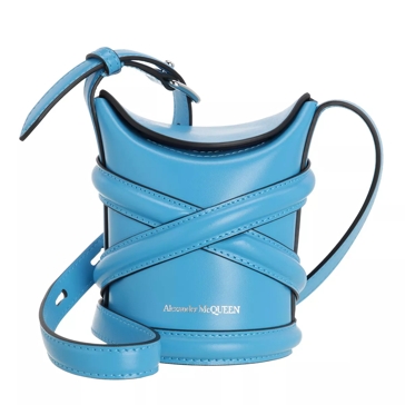 Alexander McQueen The Curve Mini Bucket Bag Cerulean | Micro Bag