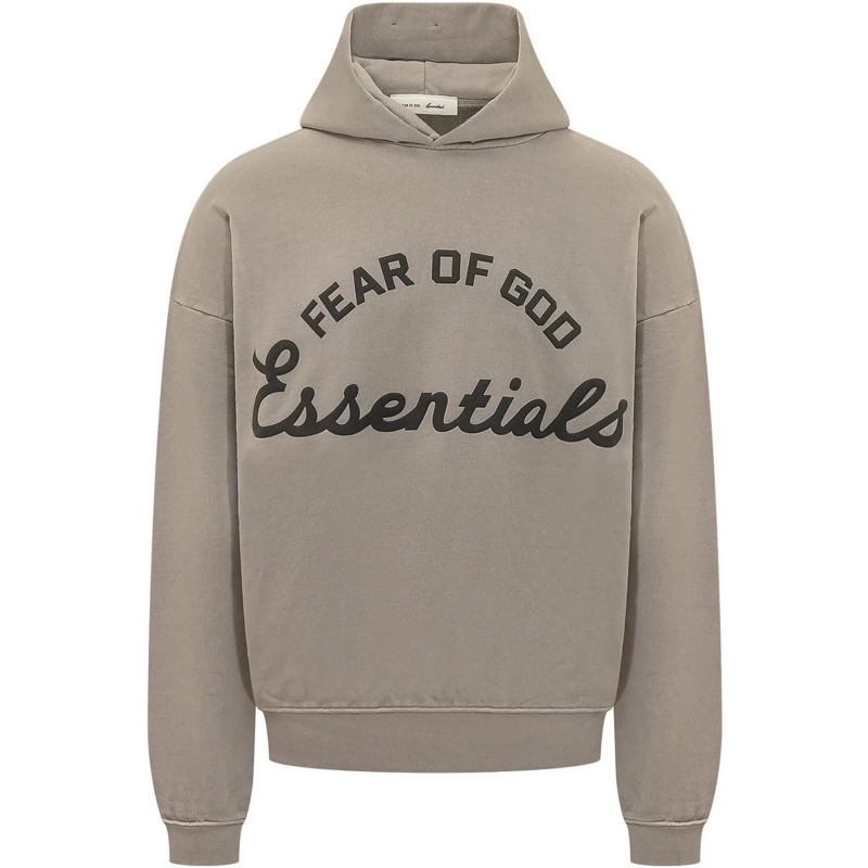 FEAR OF GOD  Felpa con Cappuccio e Stampa Frontale taupe