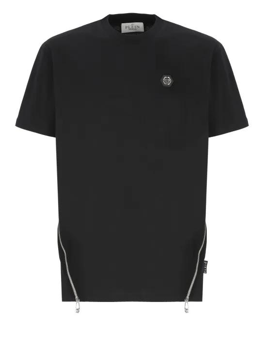 Philipp Plein - Quilter T-Shirt With Hexagon Logo - Größe L - schwarz