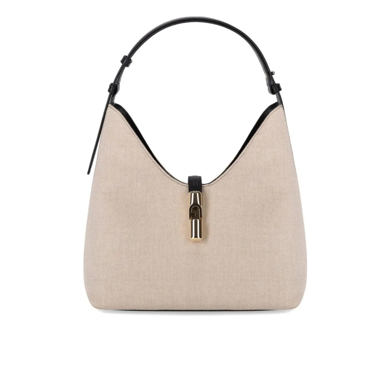 Furla Hobo Bag Furla Goccia M Hobo Naturale+Nero