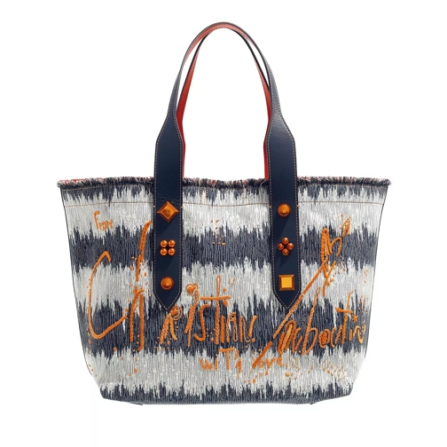 Christian Louboutin Frangibus Medium Tote Bag Denim/Orange Rymlig shoppingväska