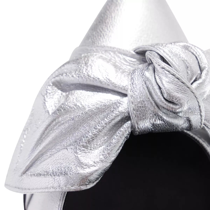 Ted Baker Pumps Ryal 100mm Metallic Bow Court Shoe Silver(Image 3)