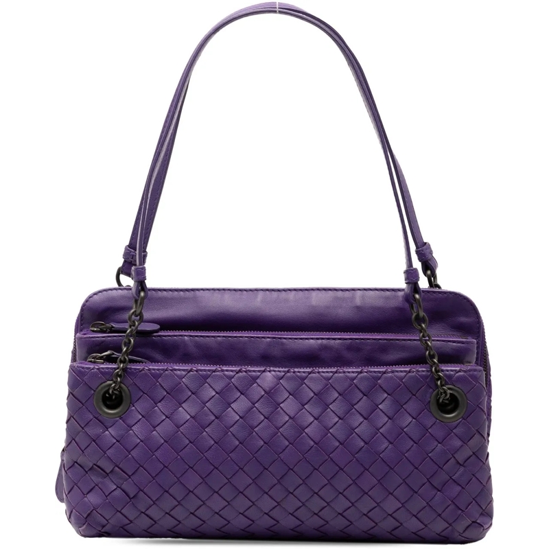 Bottega Veneta Schultertasche Nappa Intrecciato Triple Zip Shoulder Bag lila
