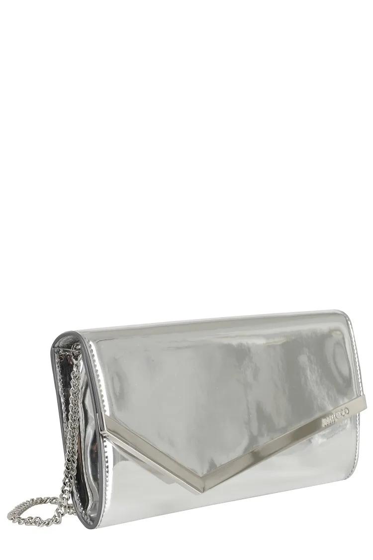 Jimmy Choo Clutches Mirrored Silver Emmie Clutch in zilver
