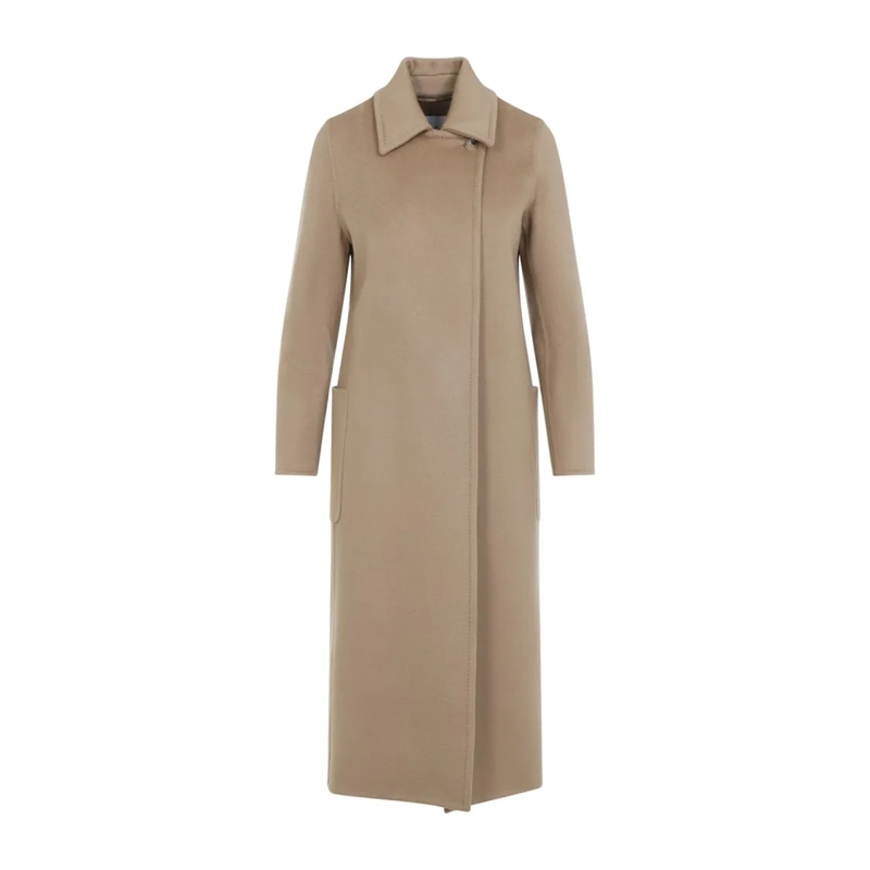 Max Mara Manteau de transition Brown Cashmere Long Coat With Classic Collar Brown