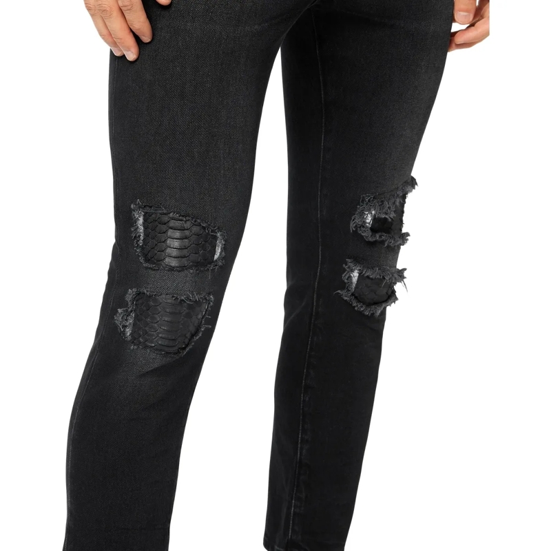 Philipp Plein Skinny-Leg-Jeans Jeans Skinny Fit Python grau