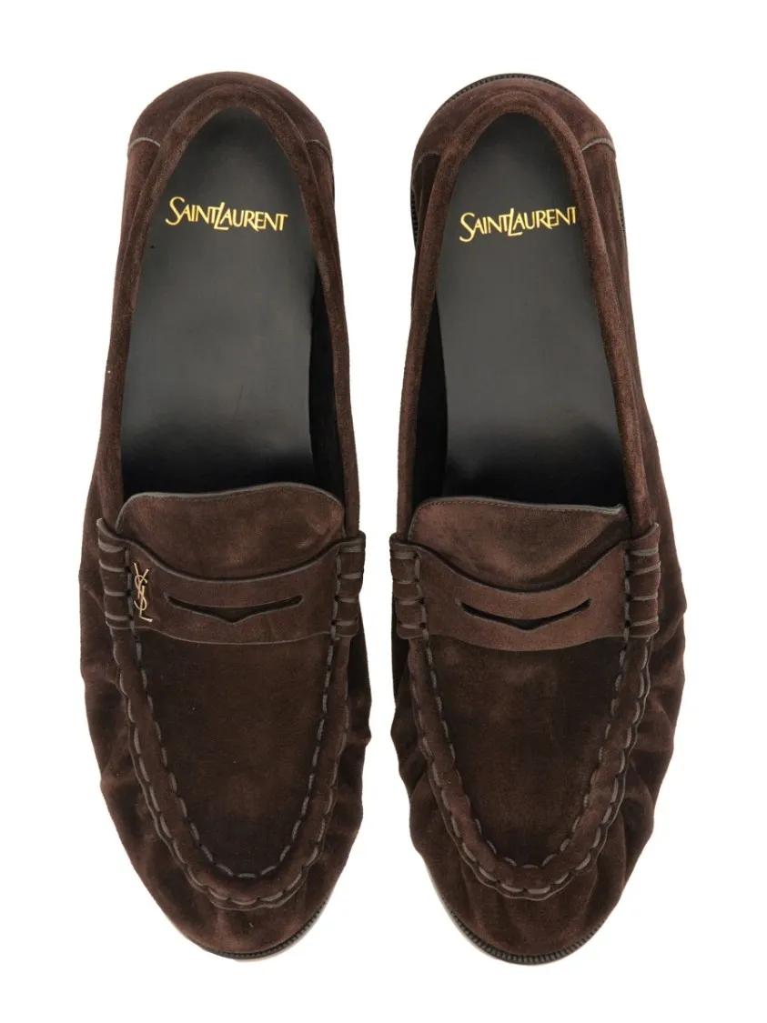 Thumbnail - Saint Laurent Loafer - Suede "Laurent" Loafer - Gr. 43 (EU) - in Schwarz - für Damen