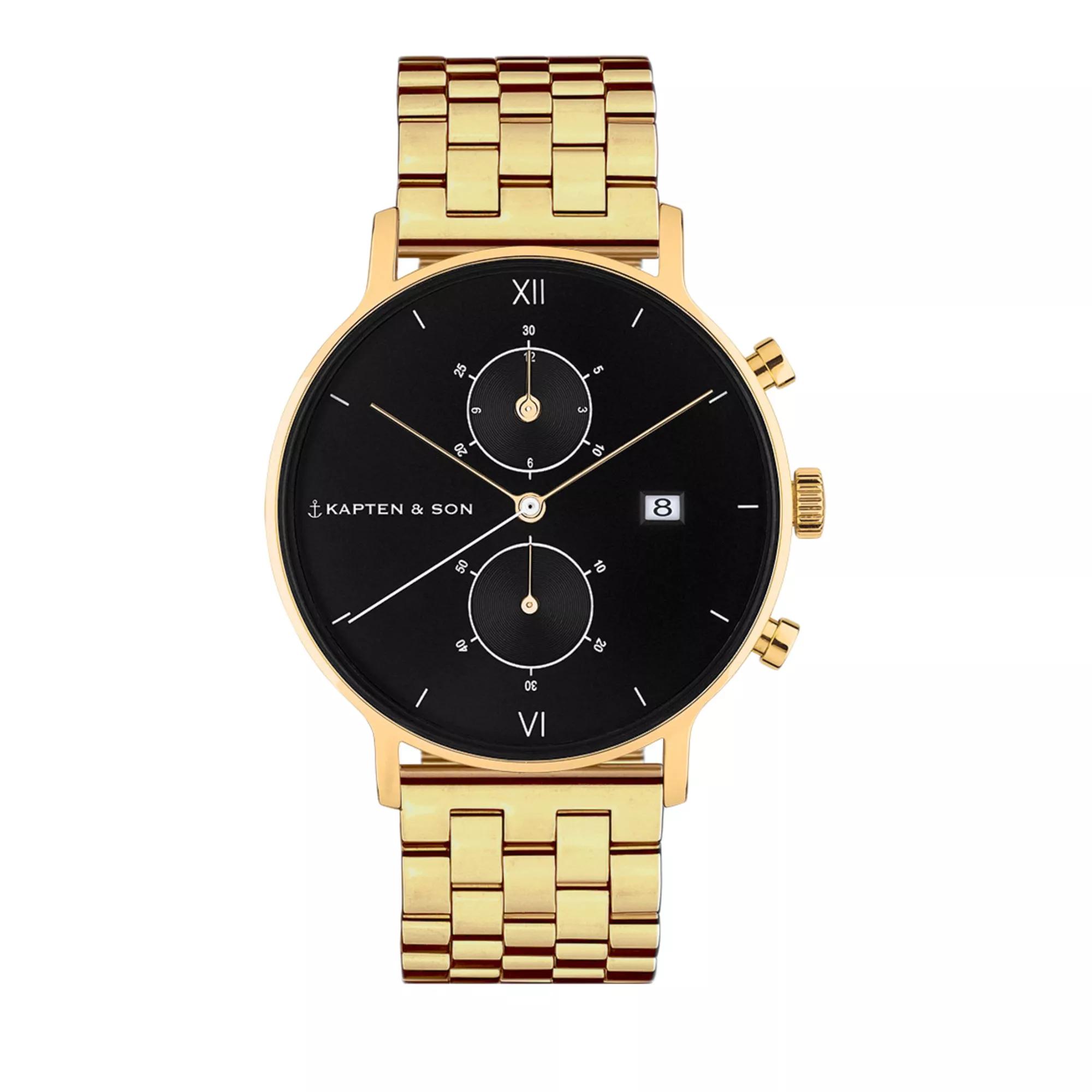 Kapten & Son Chrono Steel gold Chronograph
