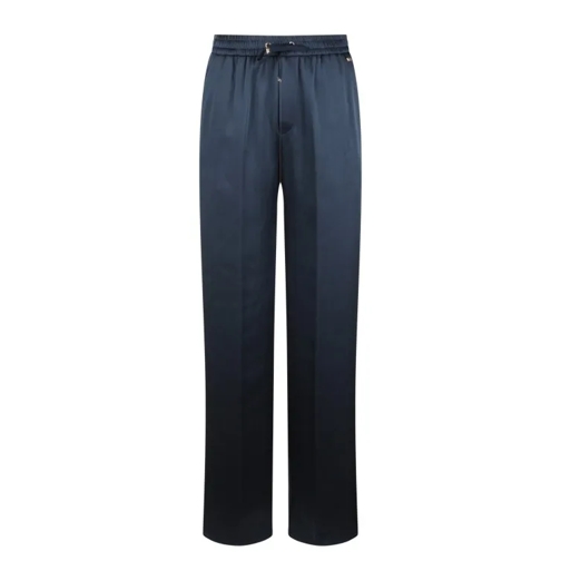 Herno Fluid Satin Trousers Blue 