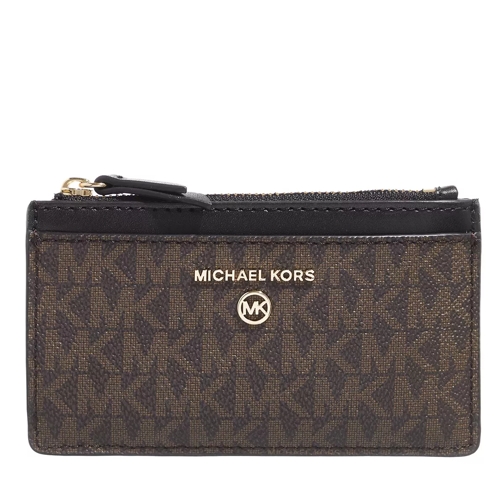 MICHAEL Michael Kors Small Slim Card Case Brown Blk Korthållare