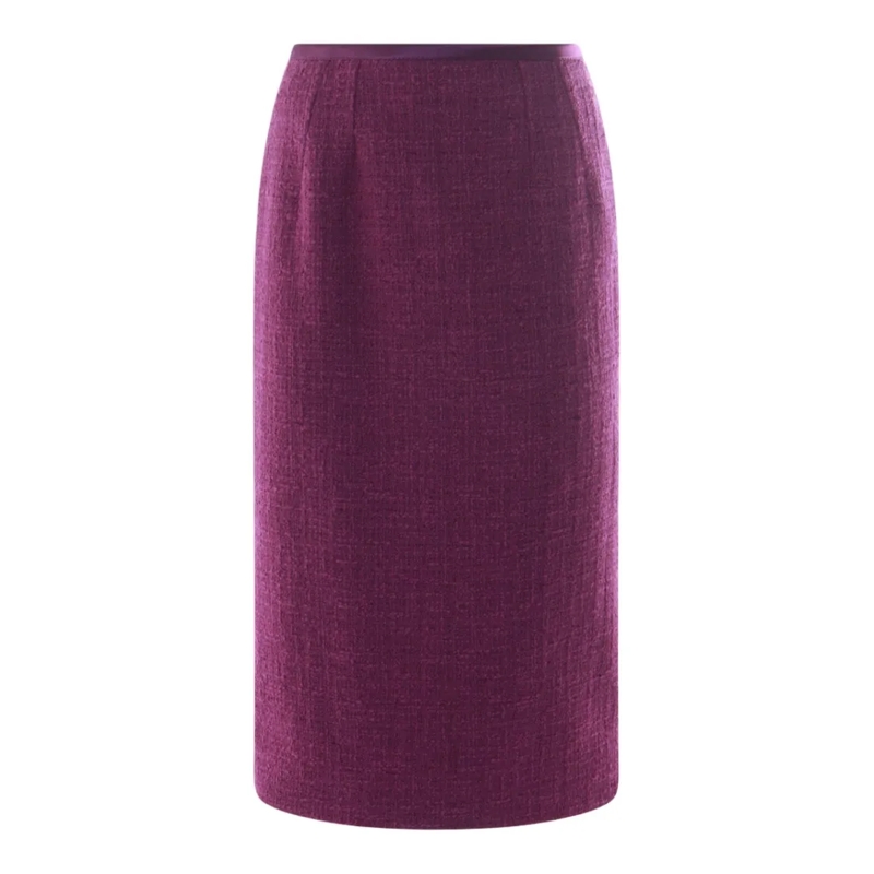 Dolce&Gabbana Midi-jurk Knee-Length Textured Skirt With Back Slit Detail Black