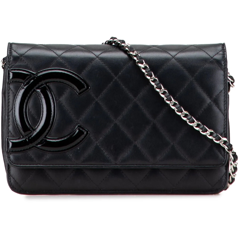 Chanel Sac à bandoulière Lambskin Cambon Ligne Wallet On Chain schwarz