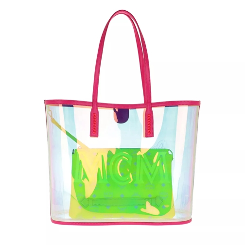MCM Flo Shopper Medium Neon Pink Shopping Bag