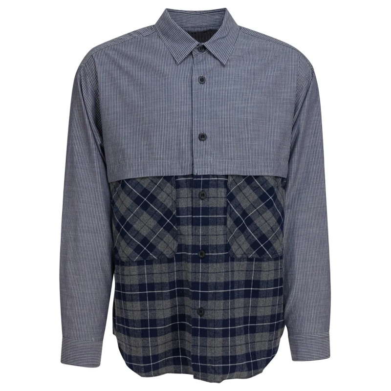 Comme des Garcons Chemise Casual Shirt With Cotton Inserts And Contrasting P Grey
