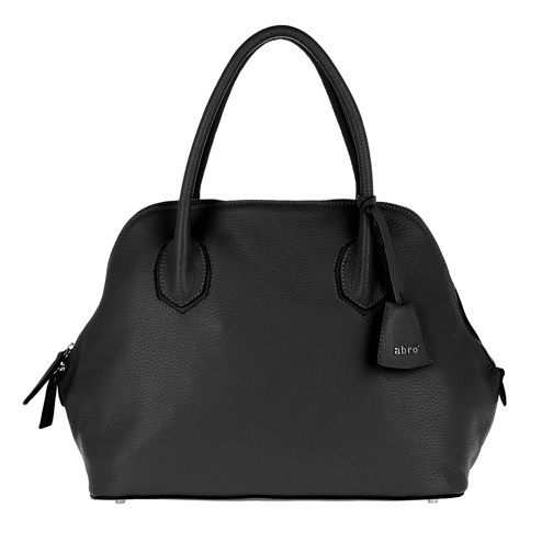 Abro Adria Leather Satchel Bag Large 1 Black/Nickel Axelremsväska