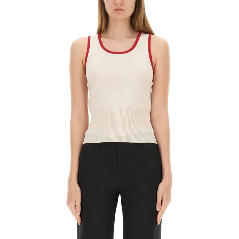 J.W.Anderson Chemisier Slim-Fit Knitted Vest With Ribbed Hem Black