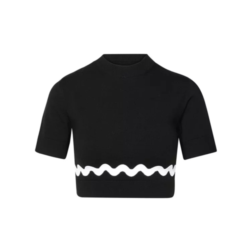 Patou Black Merino Wool Blend Sweater Black 