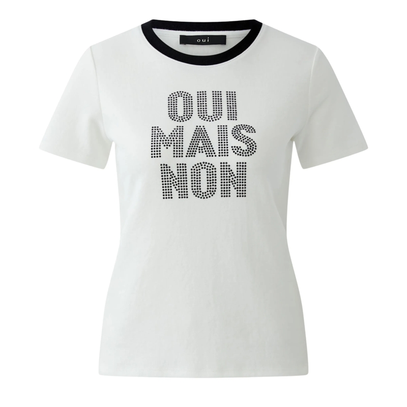 Oui T-Shirt T-Shirt weiss