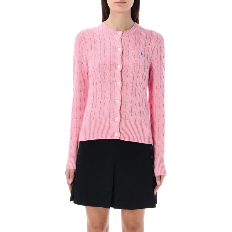 Polo Ralph Lauren Vest Cotton Classic Cable-Knit Cardigan Pink