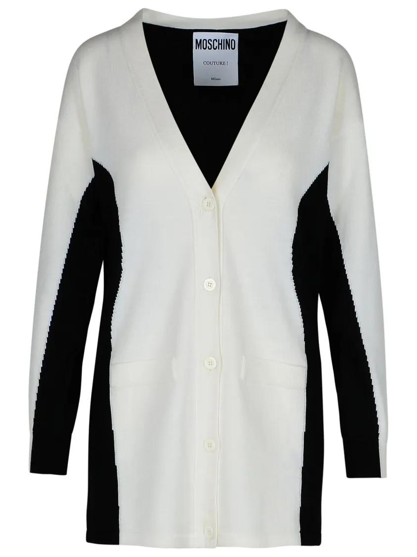 Moschino - White Virgin Wool Cardigan - Größe 42 - weiß