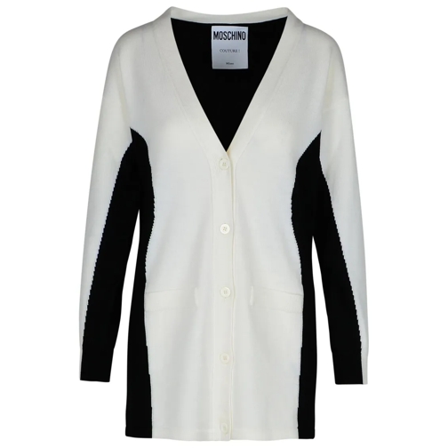 Moschino Strickjacke White Virgin Wool Cardigan White