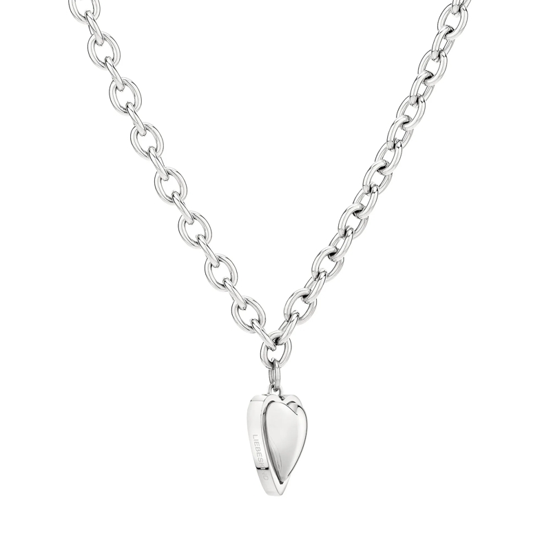 Liebeskind Berlin Mittellange Halskette Edelstahl Metal Heart silber(Image 4)