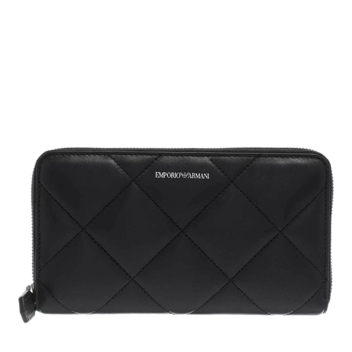Emporio Armani Wallet Zip Around Nero Portemonnaie mit Zip-Around-Reißverschluss