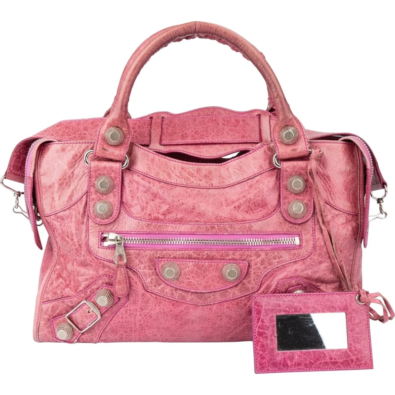 Balenciaga Schultertasche Balenciaga Pink Leather City Handbag rose