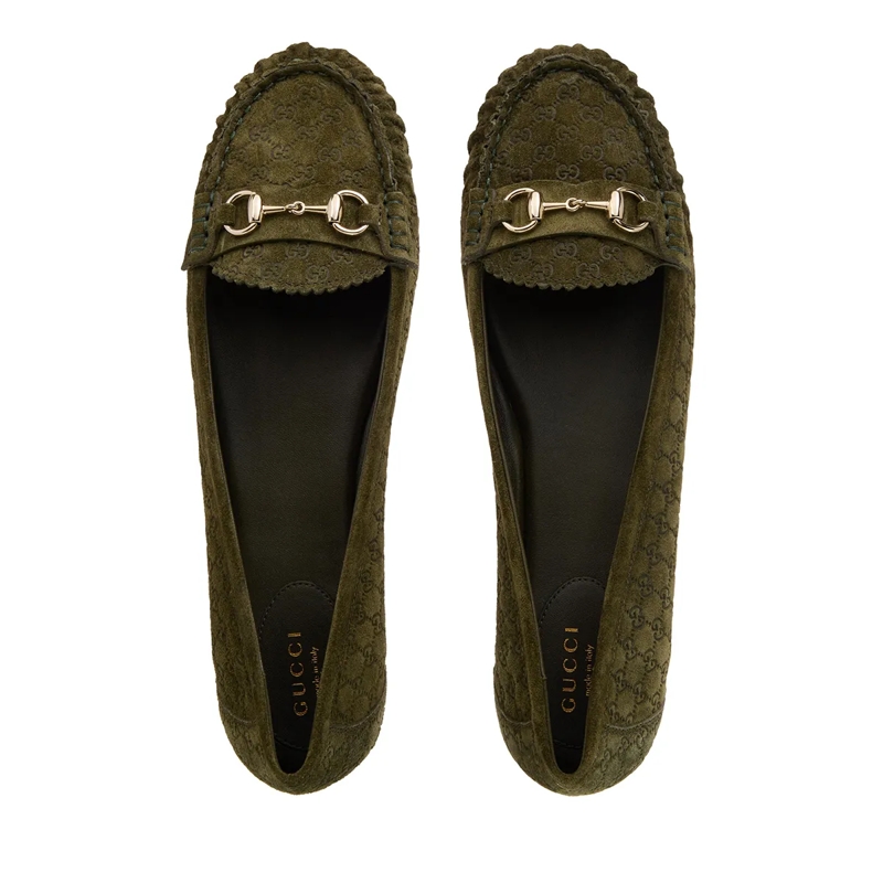 Gucci Loafer Horsebit GG Ballet Flats Columbus Green(Image 6)
