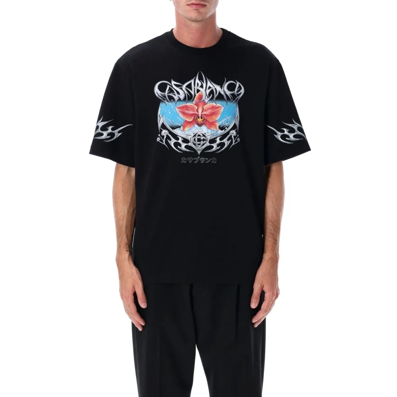 Casablanca T-Shirt Black Blades Oversized Graphic T-Shirt Black