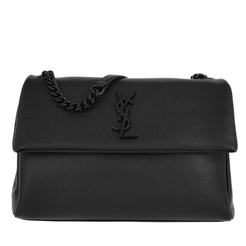 Saint Laurent YSL Monogramme Shoulder Bag Grained Calf Leather Black Cross body-väskor