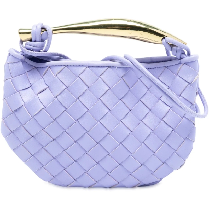 Bottega Veneta Schultertasche Baby Lambskin Intrecciato Sardine lila