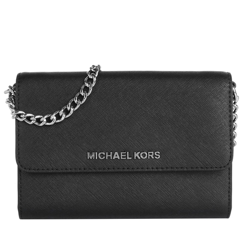 MICHAEL Michael Kors Jet Set Travel LG Phone Crossbody Black/Silver Crossbody Bag