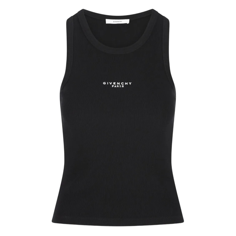 Givenchy Blouse Fitted Sleeveless Tank Top In Silk And Nylon Blend Black