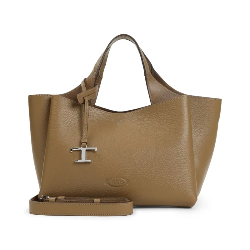 Tod's Sac à bandoulière Apa Brown Grained Leather Shoulder Bag Brown