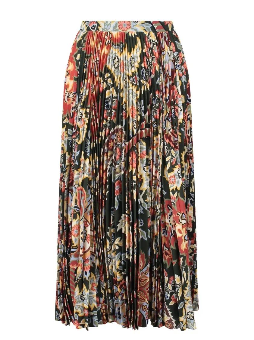 Etro - Paisley Print Plissé Skirt - Größe 44 - bunt